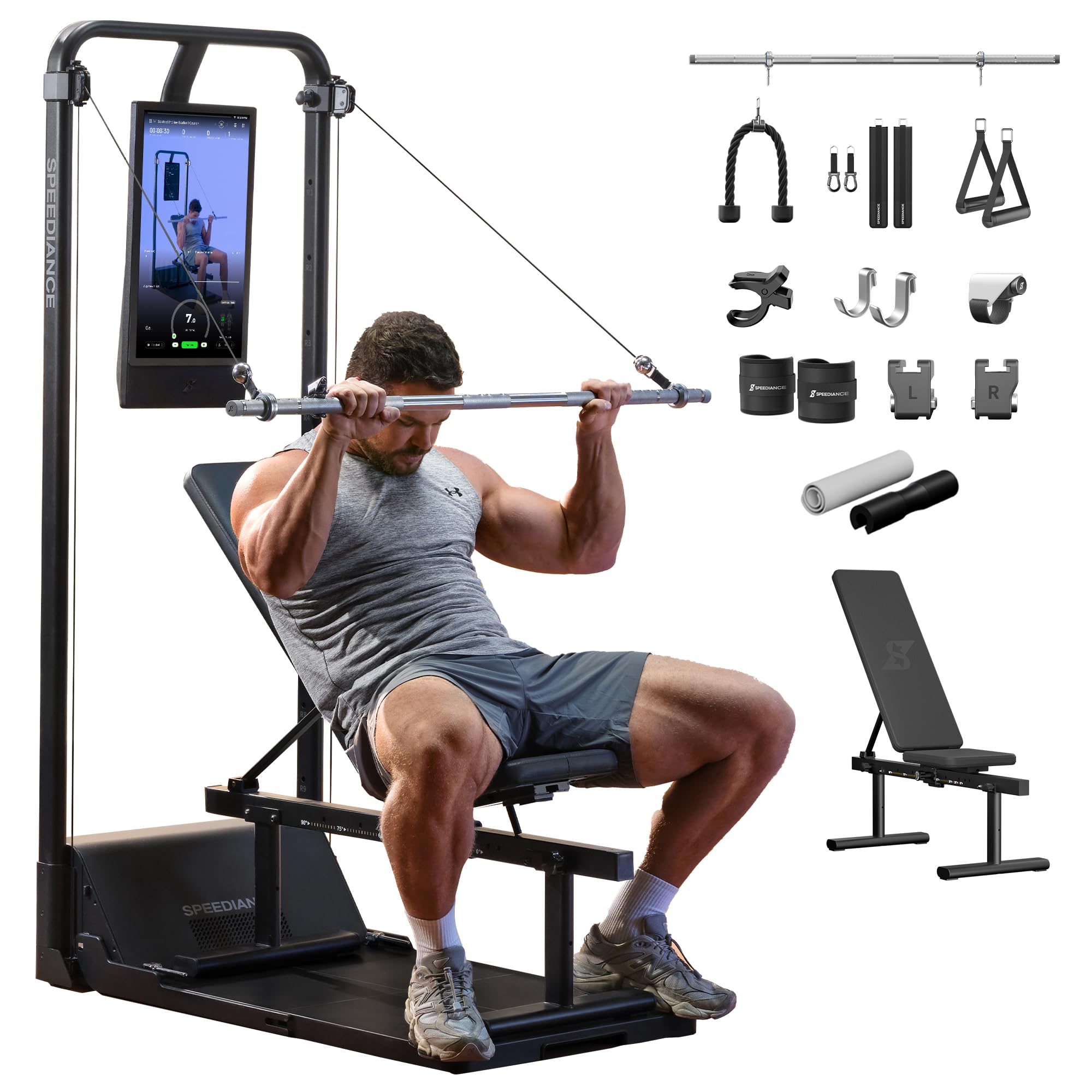 Home Gym, Smart AI-Powered Multi-Functional Smith Machine for Full Body Strength Training, All-in-one Gym Equipment, Digital Weight System, Workout Station, Squat Rack, Gym Monster 2