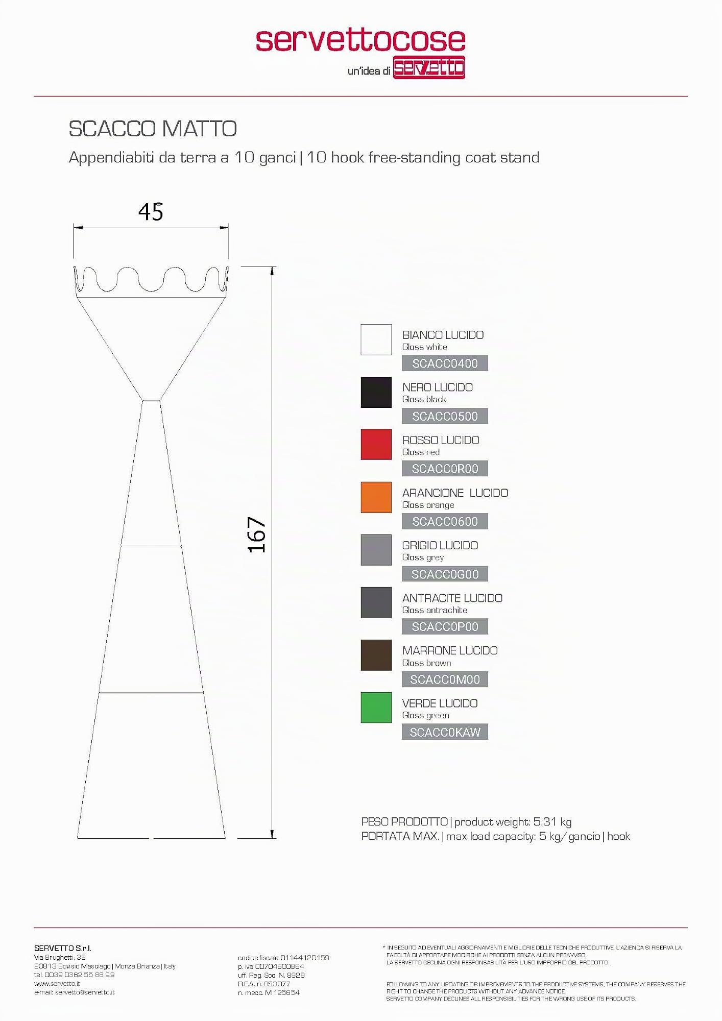 SCACCO MATTO GRIGIO Appendiabiti da terra by Servettocose