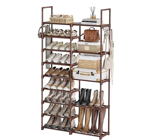 Miniatura 15 de WOWLIVE - Estante organizador de 9 niveles grande para calzado que permite almacenar de 50 a 55 pares en forma de torre para guardar en el armario