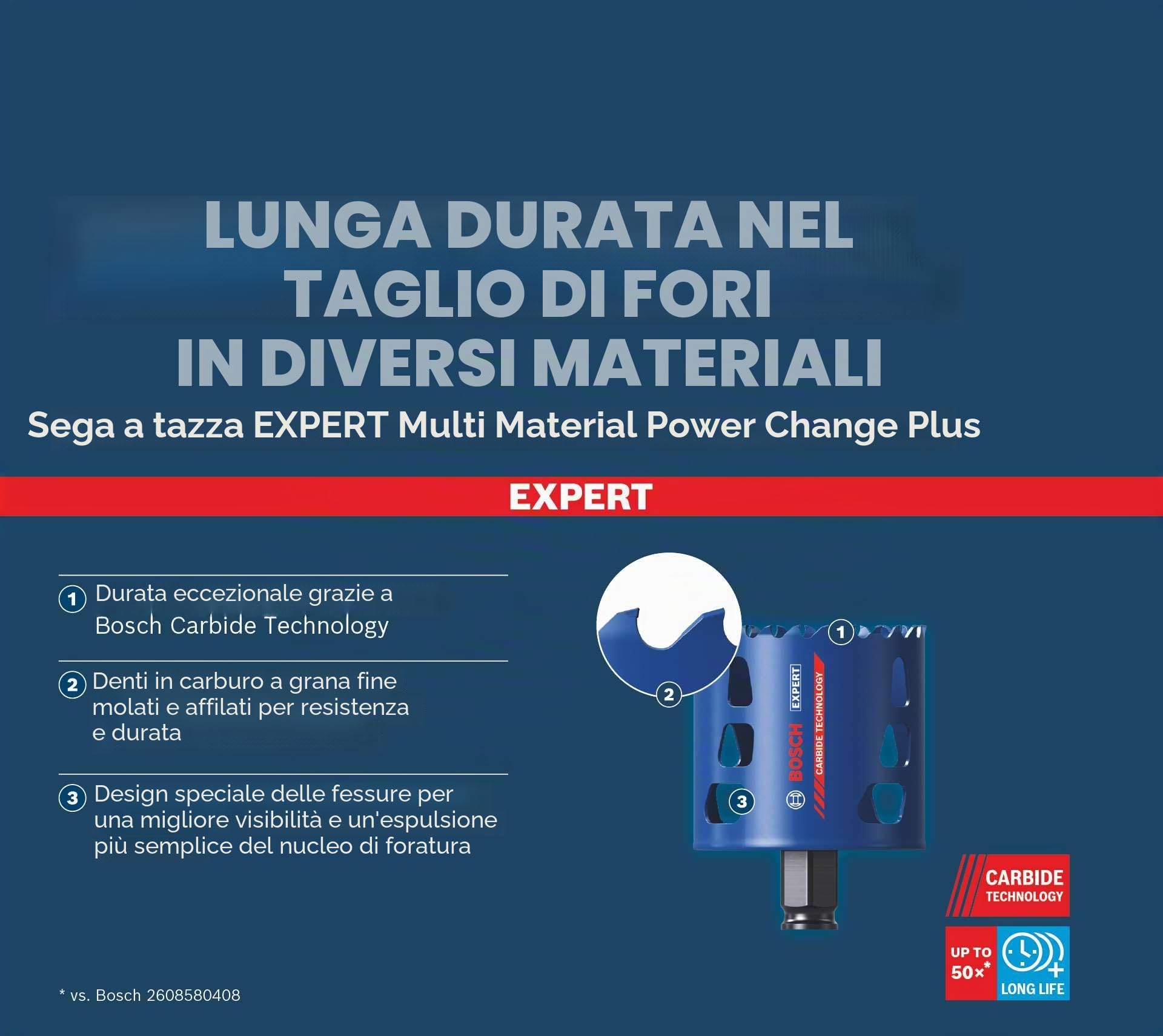 Bosch 14x Set di seghe a tazza universali EXPERT Multi Material PC Plus (per Legno con metallo, Mattone, Ø 20-76 mm, Professional Accessorio Trapanoi)