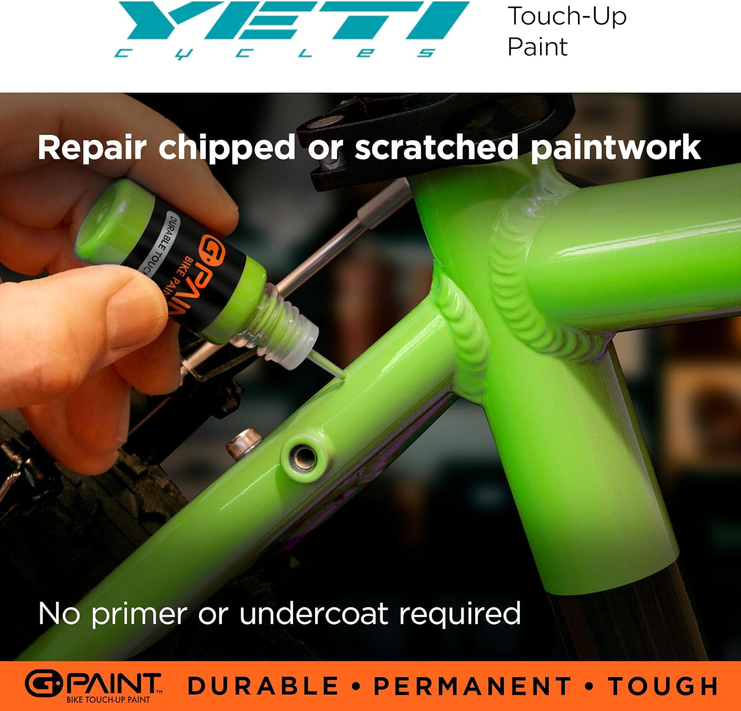 Yeti Bike Touch-Up Paint - SAGE - 10ml Bottle - Touch-Up Paint Kit for Scratched or Chipped Bike Frames - GPaint Bike Paint