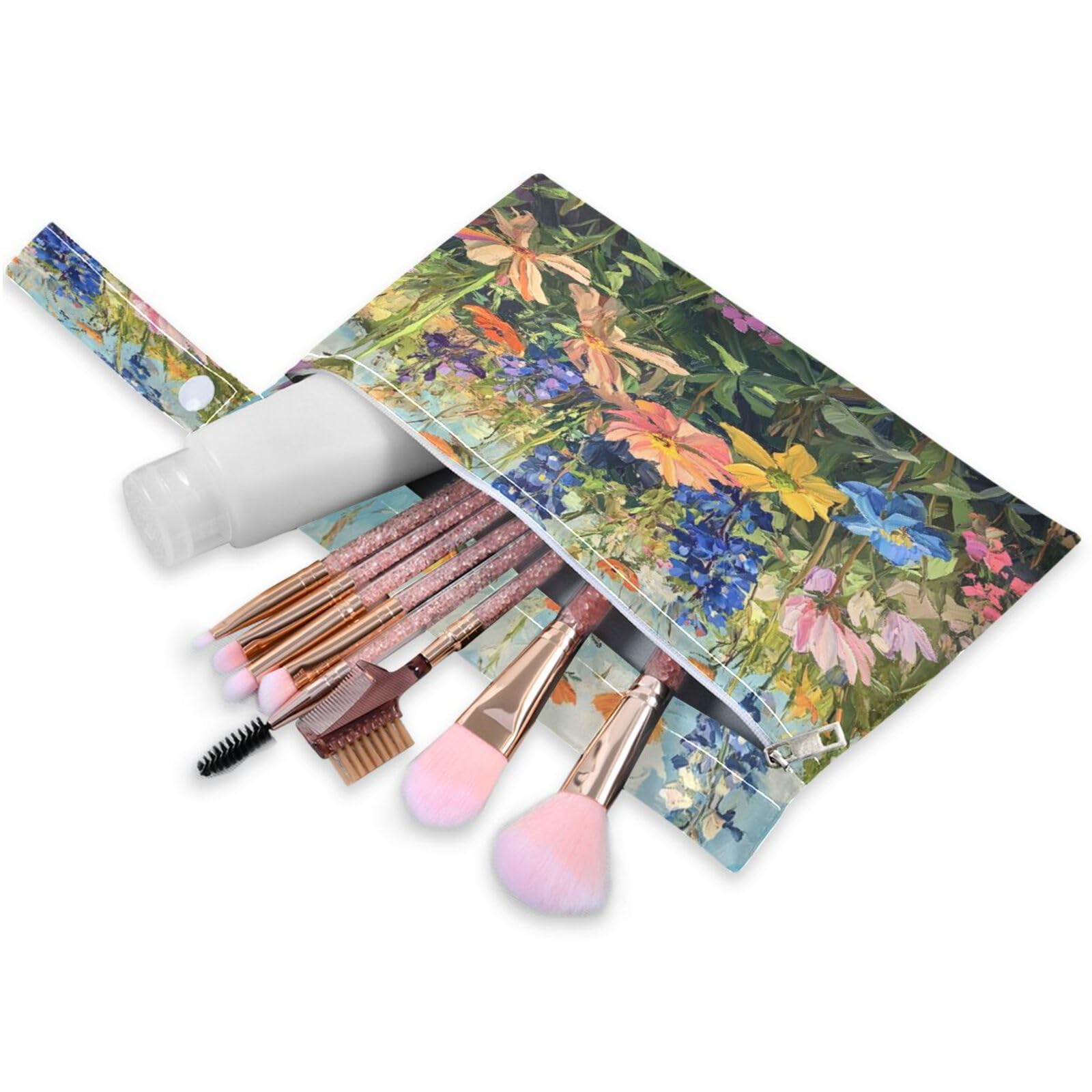 ATTX Colorful Wildflowers Wet Dry Bags 2-Pack - Reusable Cloth Diaper Storage for Travel, Beach & Gym | Multi-Use Waterproof Bags for Swimsuits, Baby Clothes, Sports Gear#46