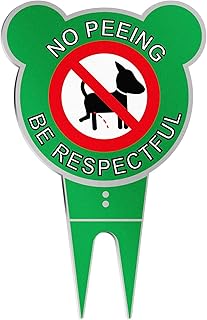 SAVITA 1 Piece of 9x14 Inch No Peeing Dog Sign, Stop Dogs Peeing Sign, Double-Sided NO Peeing BE Respectful Dog Sign for Protecting Your Property, Garden, Lawn, Yard, Park
