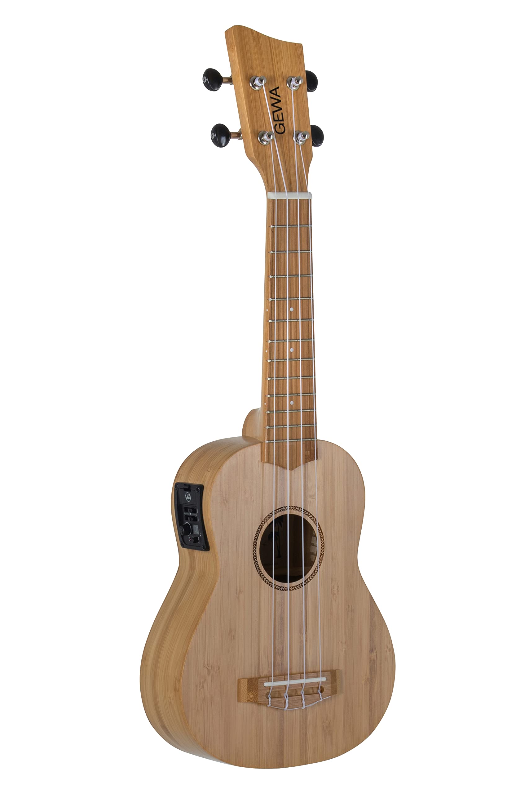 GEWA Soprano Ukulélé Manoa Bambou Électro-Acoustique - Bambou massif - Naturel satiné - Préampli UCT-2 - incl. Gig Bag rembourré - K-SO-BBE