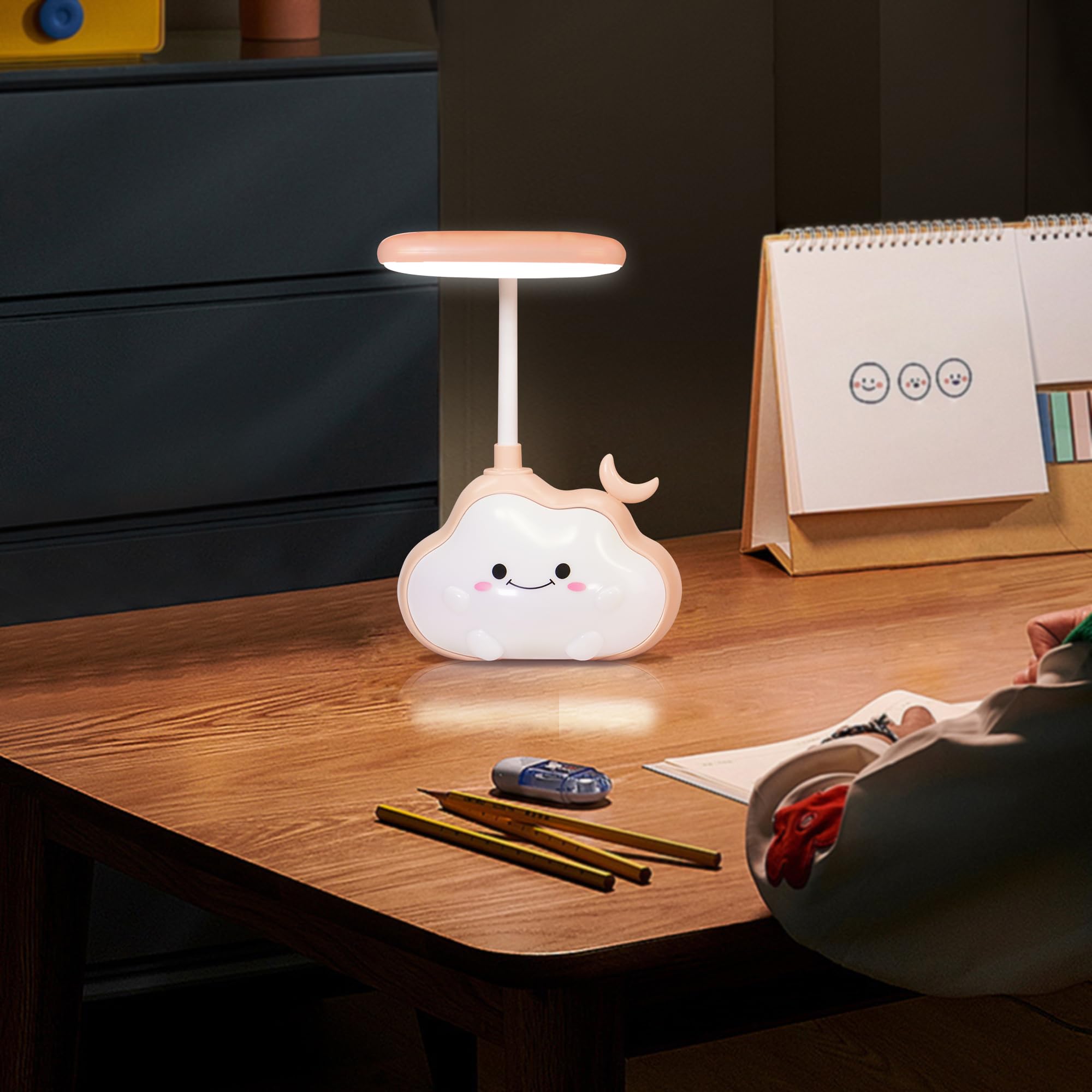 Wetry Kids Night Light Rechargeable Cloud LED Desk Lamp for Children's Bedroom, Baby Nursery Lighting, Multicolour Changing - Image 4