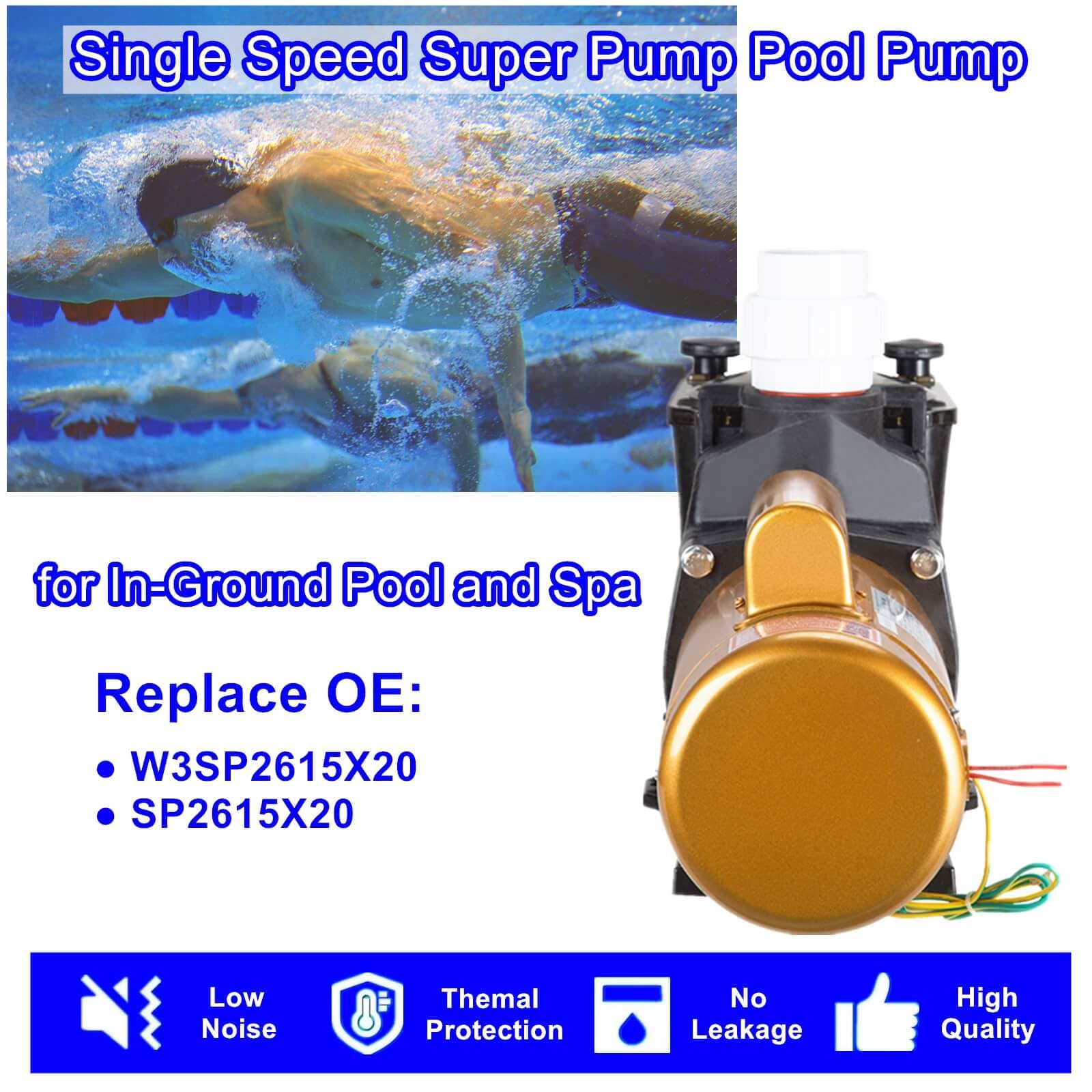 Pompa per piscina Hayward W3SP2615X20 SP2615X20 2 HP 115/230 V Super pompa per piscina interrata e spa
