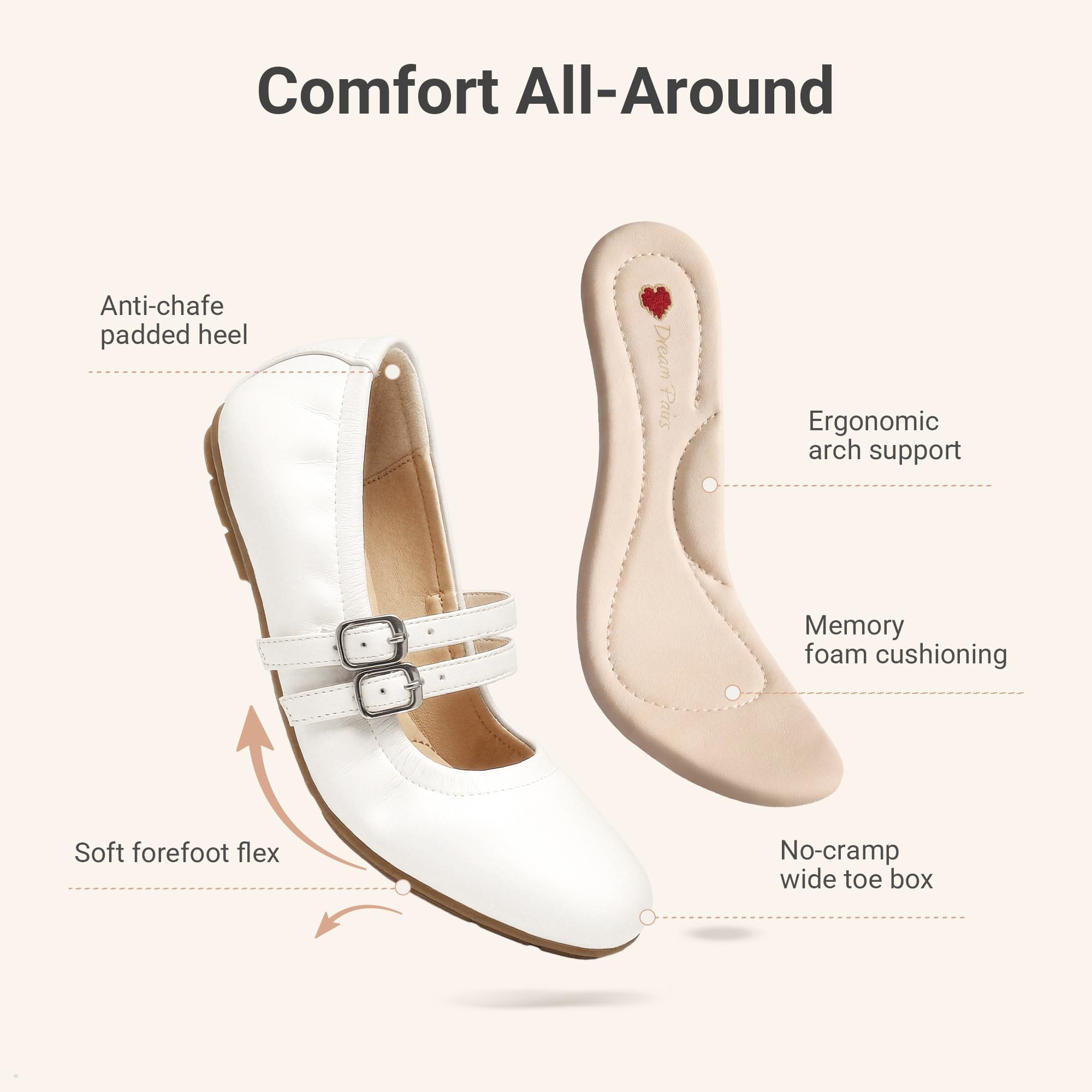 DREAM PAIRS Zapatos de vestir para niñas, zapatos de ballet Mary Jane para bodas y fiestas — view 4
