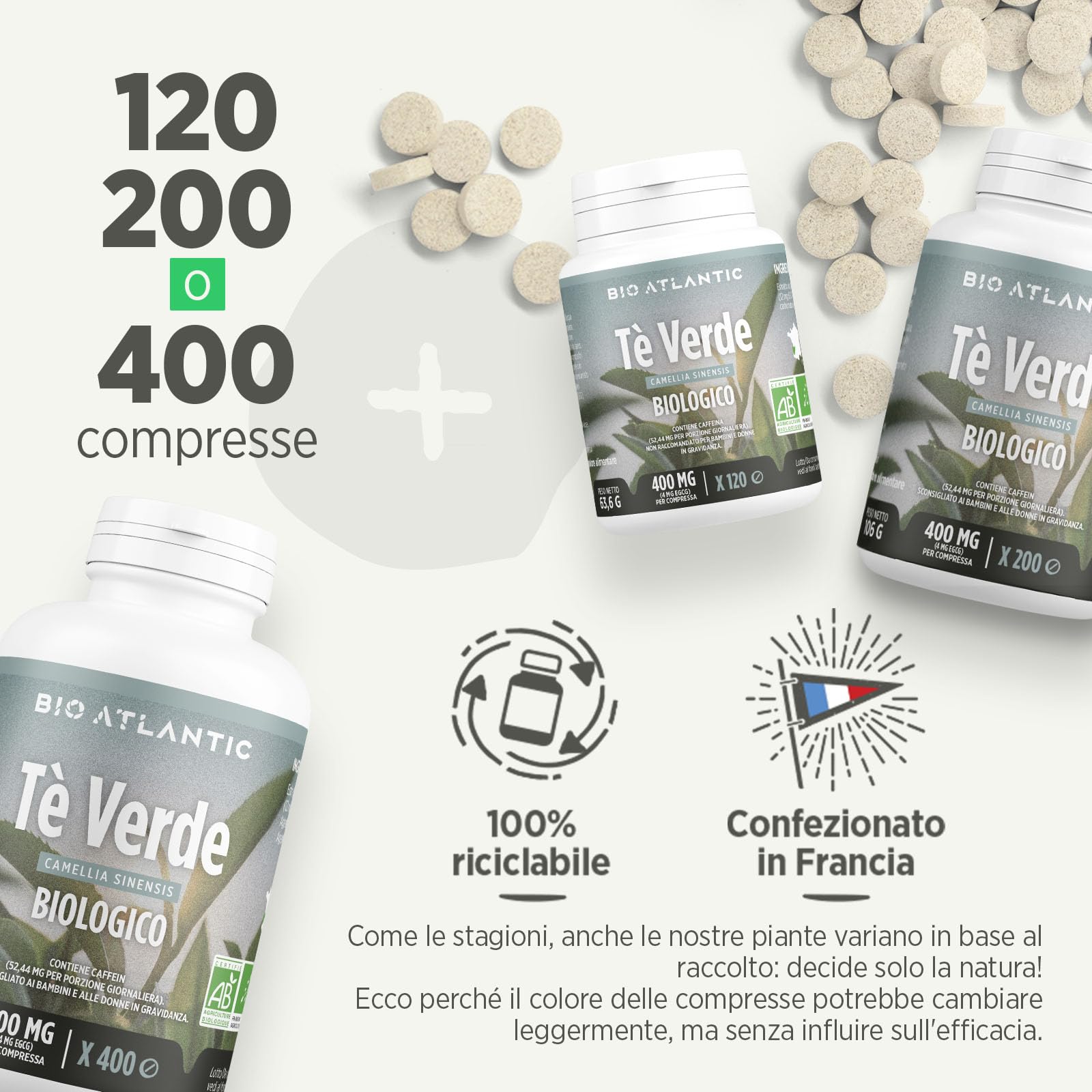 Tè Verde Bio - 400 mg - 200 Compresse