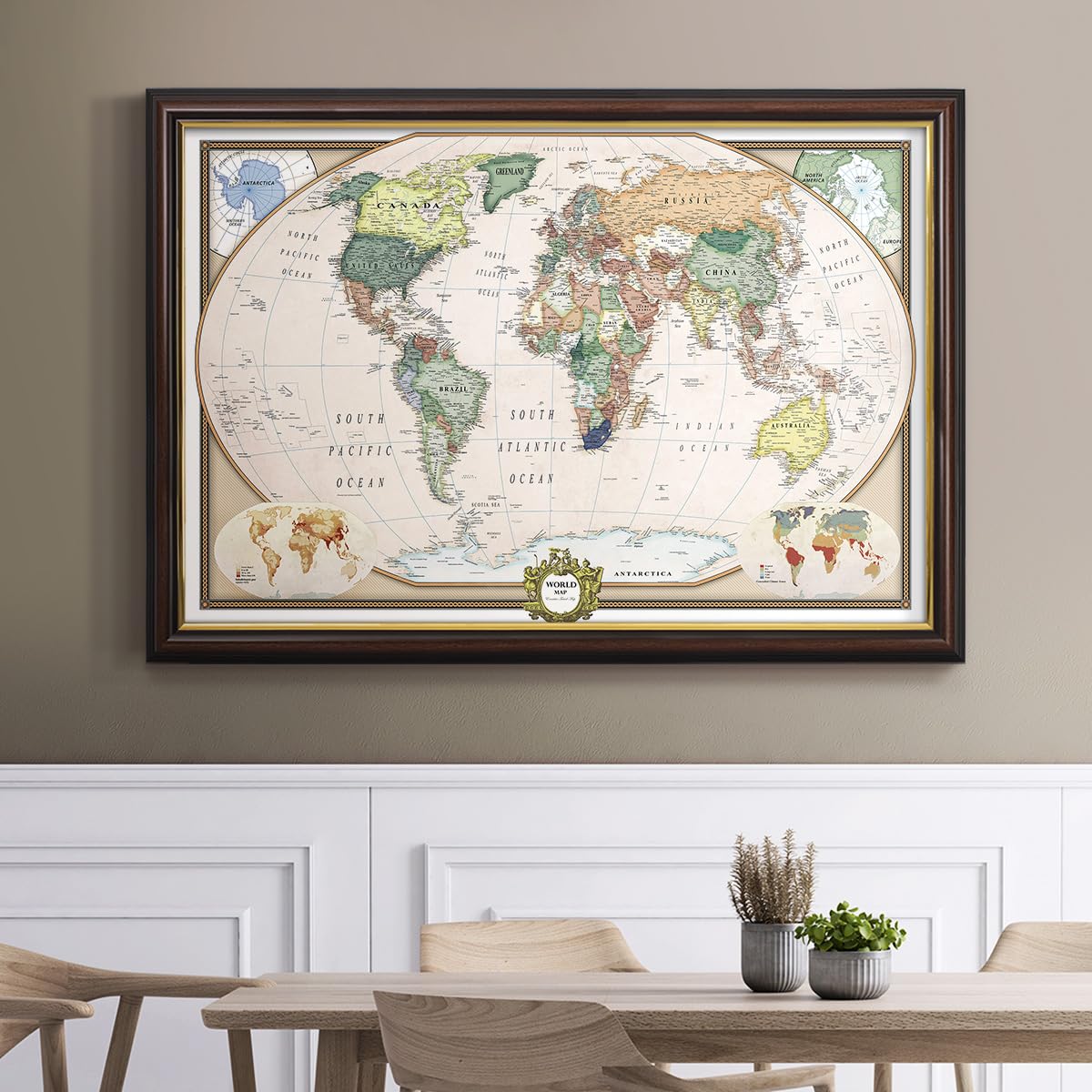 Amazon.co.jp: Renditions Gallery カラフルな世界地図 キャンバス