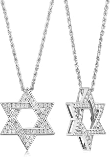 Moissanite Jewish Star of David Pendant Necklace for Women, Really Authentic Solid 925 Sterling Silver, Israel Necklace