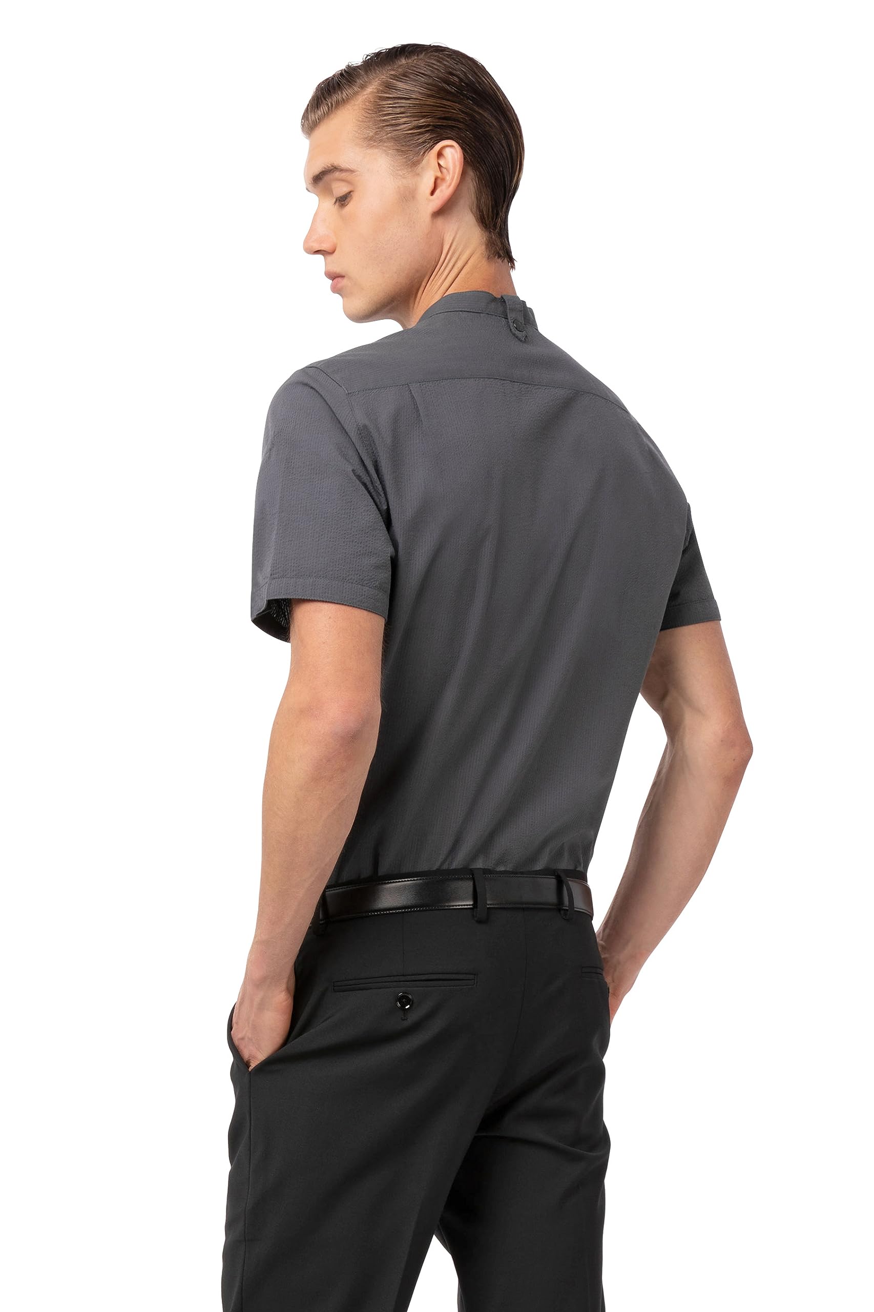 Chef Works Mens Seersucker Shirt Camicia Button-Down Uomo