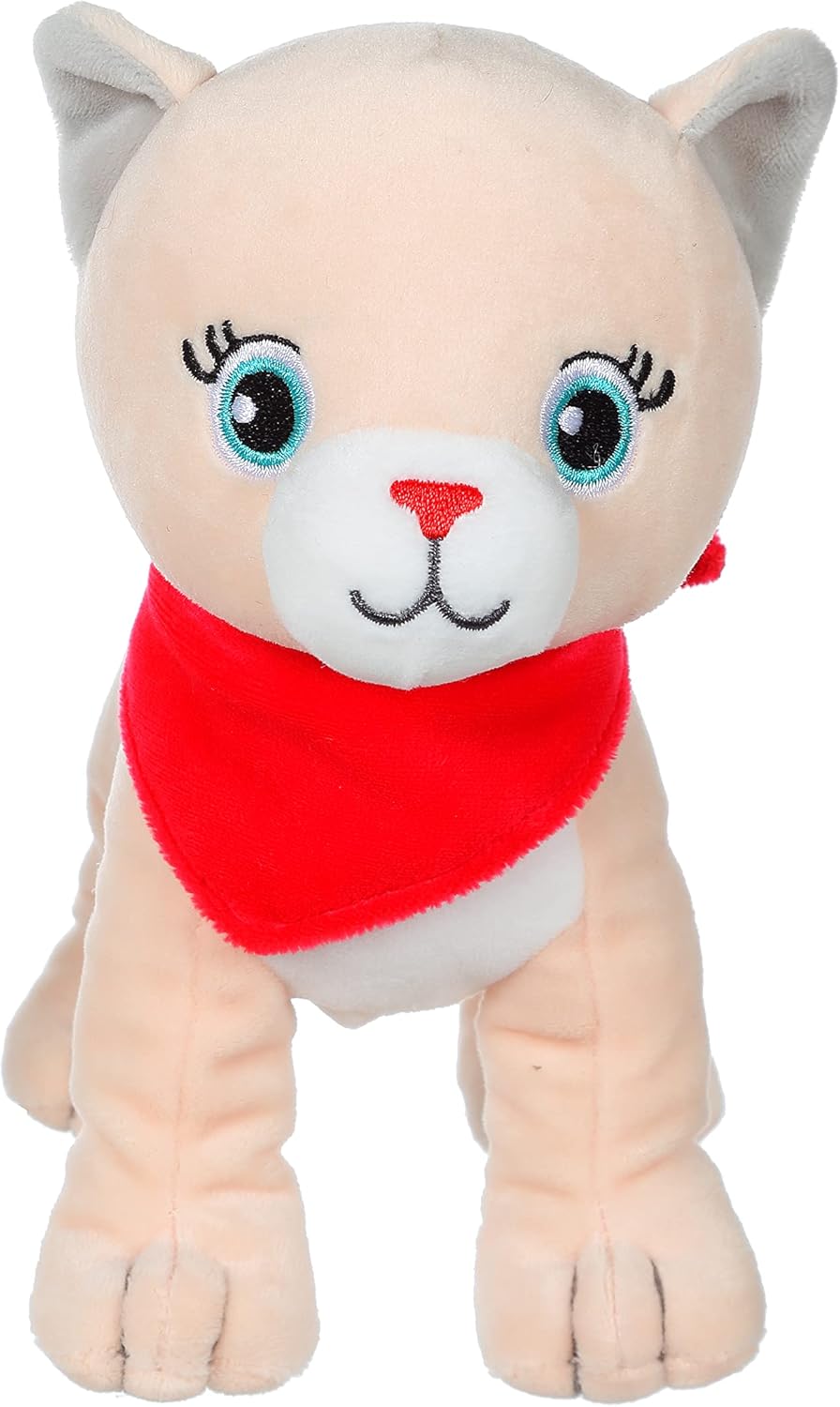 GIPSY Toys - Divertido Gatito Beige con Bufanda roja - Peluche para niños - 071620