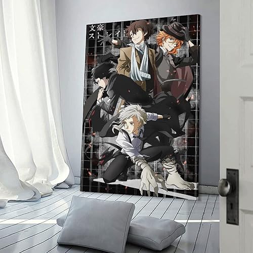 Miniatura 3 de Bungo - Póster de anime de perros callejeros geniales para habitación de niños y niñas, decoración estética, pinturas artísticas de pared, lienzo,