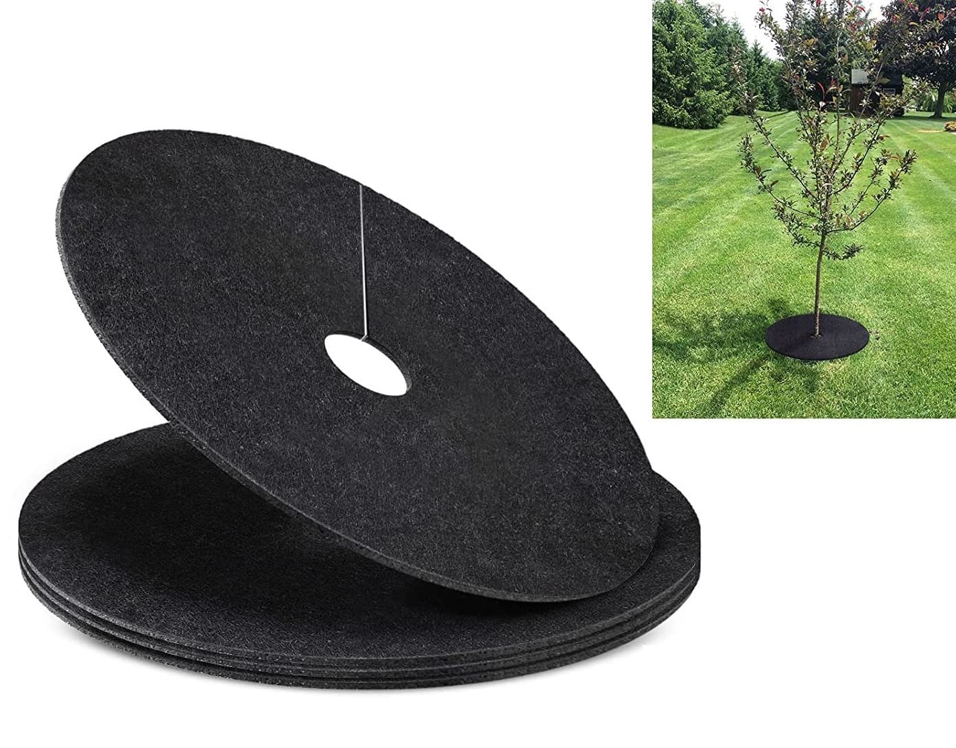 Oxypot® Mulch Mat - 20.5 Inches Diameter (4 Pieces) of Weed Barrier Mats, Plant/Tree Mulch Ring, used to inhibit Weed Growth and Root Protection in Gardens. It is a Durable and Reusable Tree/Plant Protection Mat (B0BKTW3VBN) Amazon Price History, Amazon Price Tracker