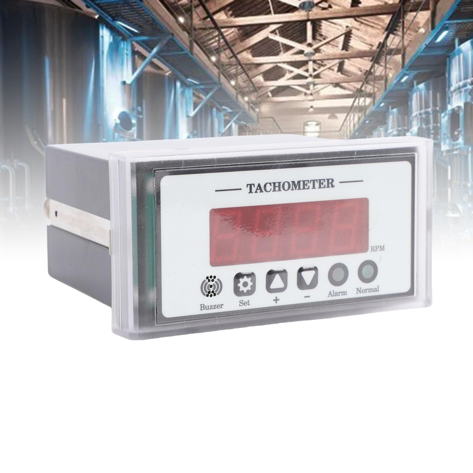 Walfront Tachymètre Numérique, Compteur de Tours Précis avec Affichage LED Haute luminosité pour Moteurs et Tours, Mesure de 3 Tr/min à 9999 Tr/min