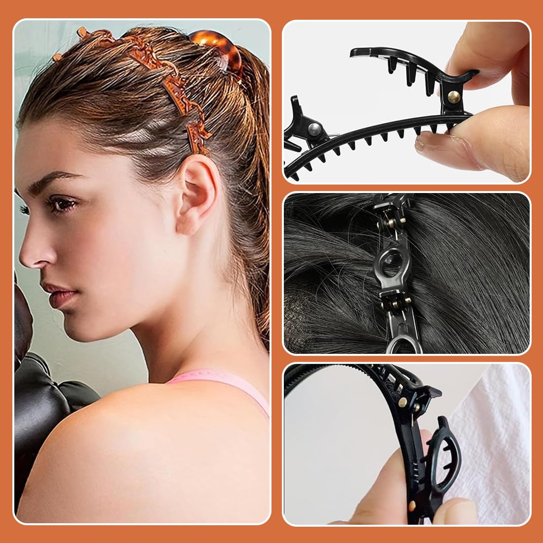2 Pcs Cerchietti Per Capelli Con Fermagli Cerchietto A Forcina Fermagli Per Capelli Intrecciati Doppia Frangia Forcine Per Acconciatura