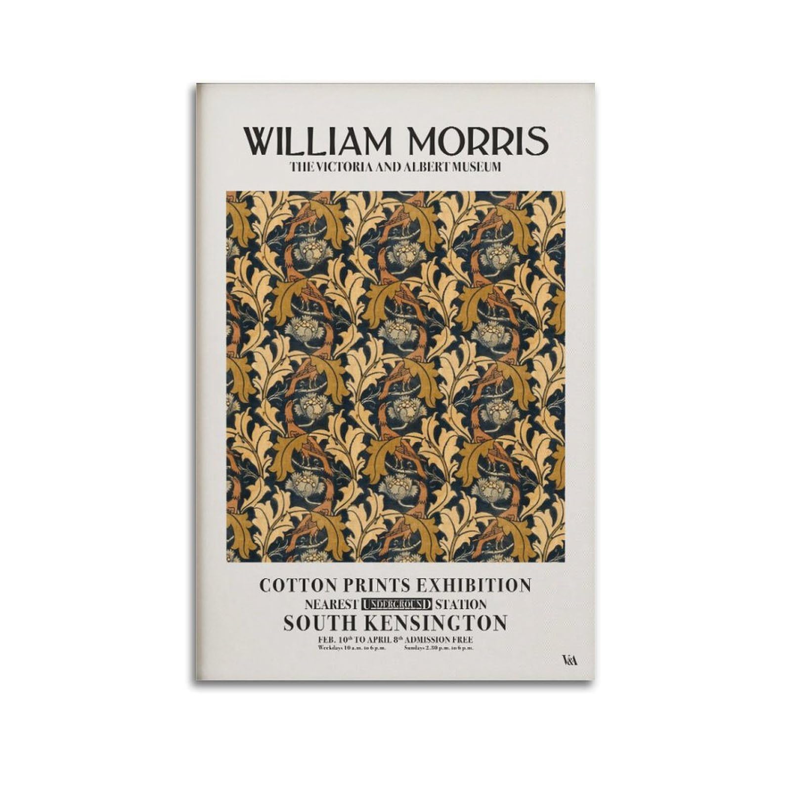 xiaoxiaoshen William Morris Flower Botanical Canvas Poster Wall Art Prints Room Aesthetic Murals Bedroom And Living Decorations 24x36inch(60x90cm)