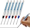 6pcs Marxman Marking Tool,Marksman Marking Tool,Deep Hole Marker,Tracer Pen,Drill Hole Marker,for Permanent Marking of Hard to Reach Areas (Black Blue Red)