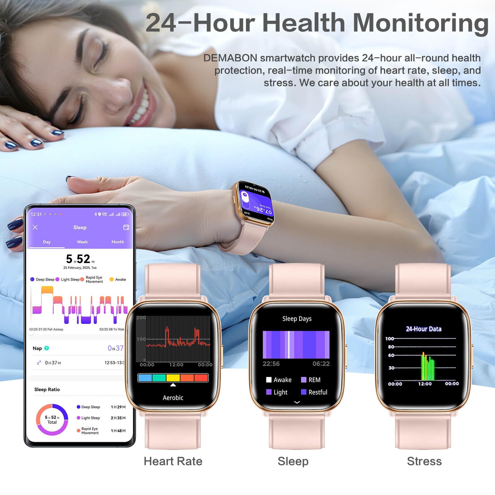 2025 Smart Watches for Women, 1.75'' Lightweight Smartwatch Women with Da GPT AI, 24/7 Sleep/ Heart Rate/ SpO2/ Blood Pressure Monitor, 120 Sport Fitness Tracker, IP68 Waterproof for Android iOS