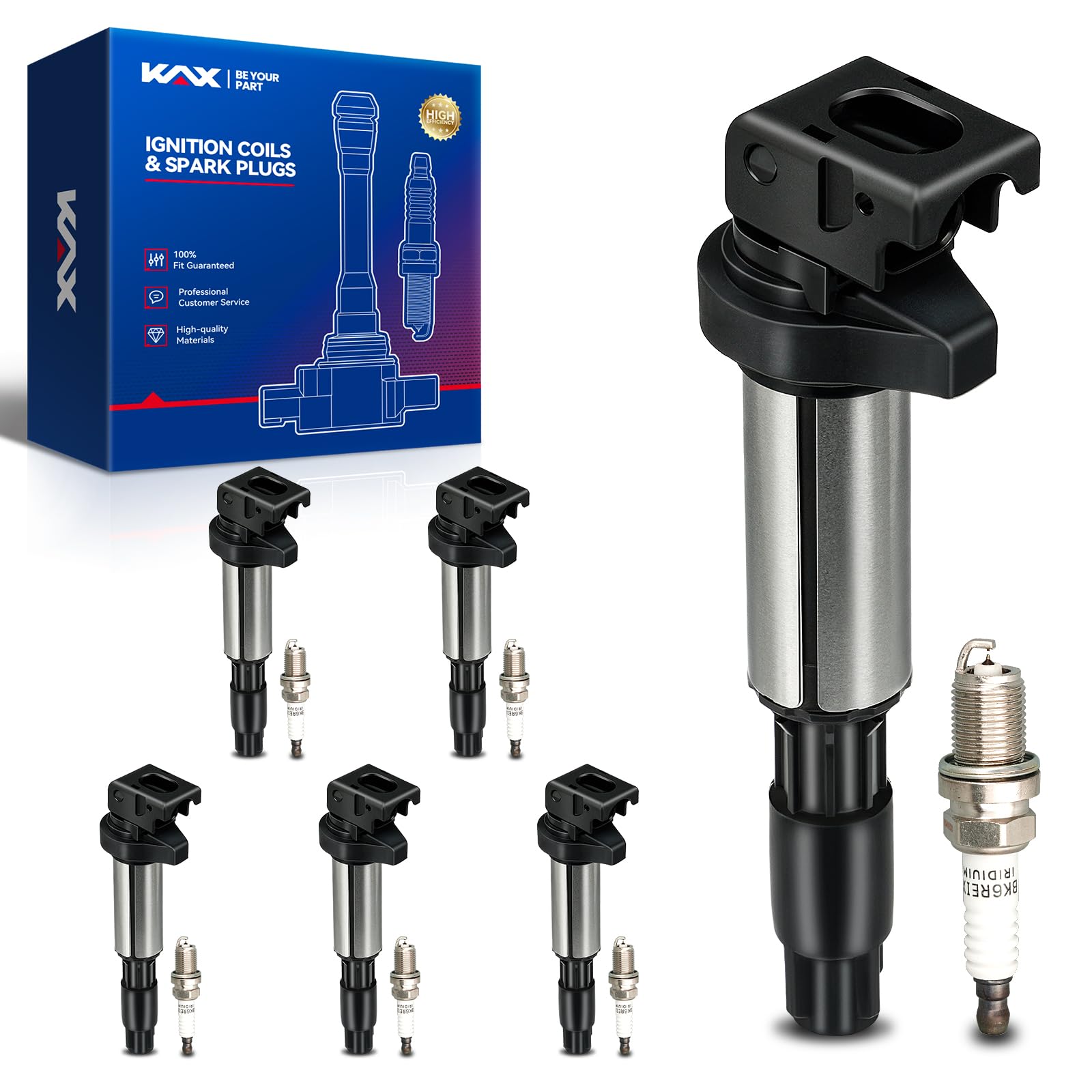Amazon.com: KAX 6 Ignition Coils & 6 Iridium Spark Plugs Set for