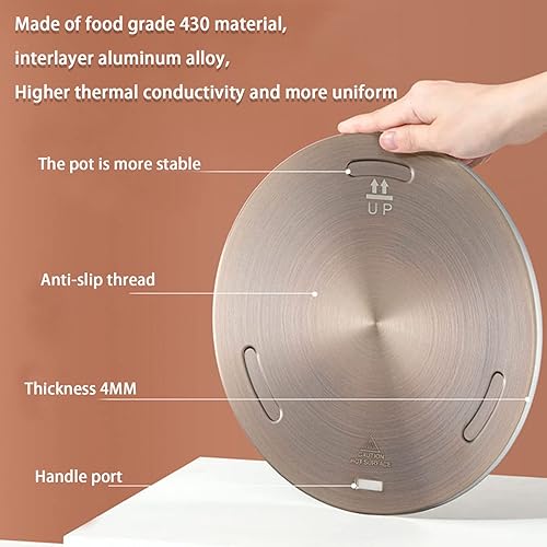 Miniatura 6 de JIENAQIN Alfombrilla de inducción de 11 pulgadas, convertidor de inducción, placa de anillo de difusor de calor a fuego lento, placa de inducción de