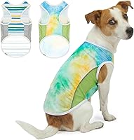 Vista 12 de Camiseta sin mangas con protección solar UPF 50+ para perros medianos y grandes, transpirable, ligera, con tiras reflectantes, ropa de protección
