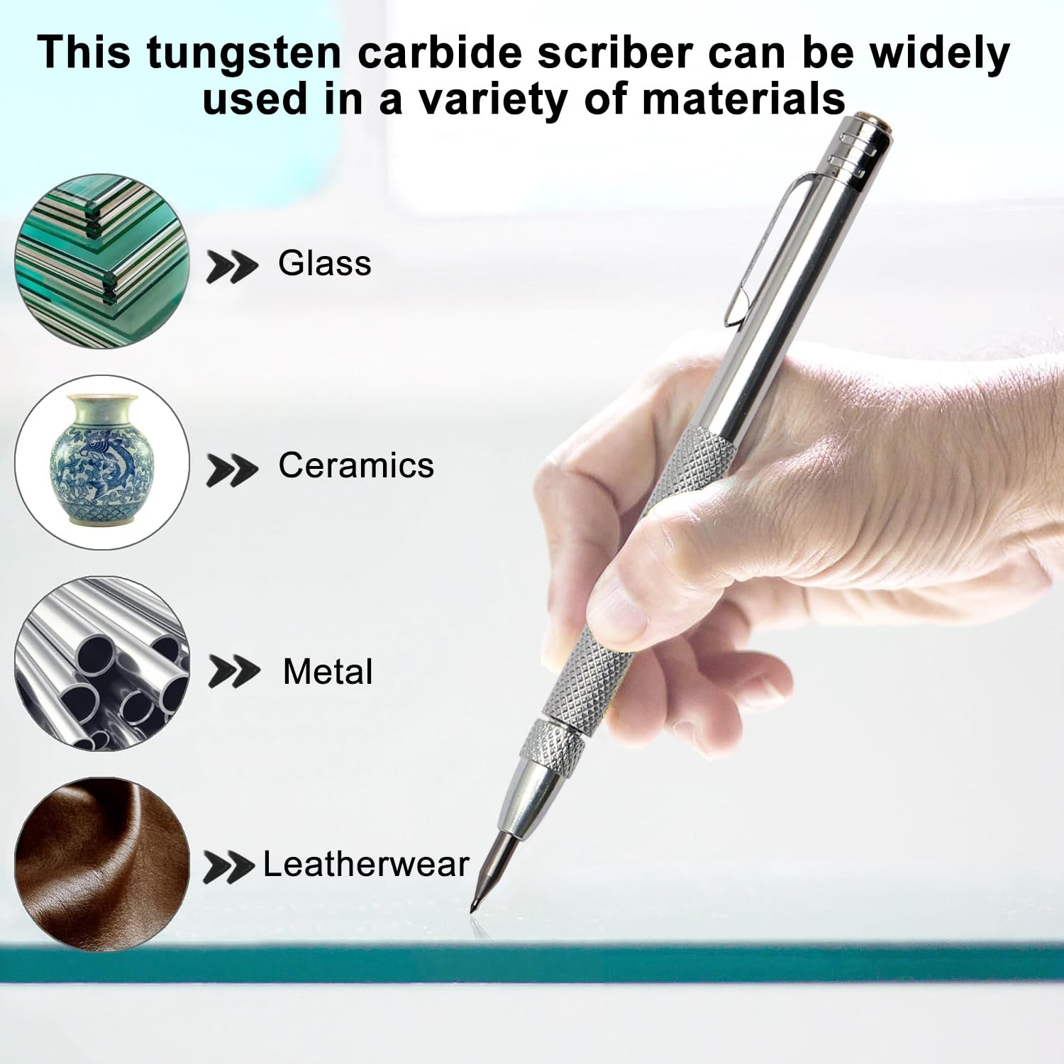 2 Pack Tungsten Carbide Scriber Tool with Magnet, Ruler & 10 Tips — Amazon image 2