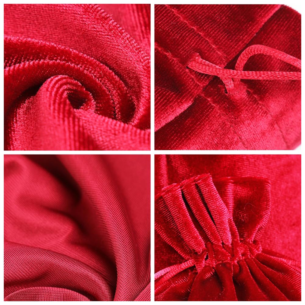 50 szt. 13 × 20 cm miękkie aksamitne woreczki ze sznurkiem ściągającym, woreczek na biżuterię do napełniania słodyczy, biżuterii, kolczyków, aksamitnych woreczków materiałowych na Boże