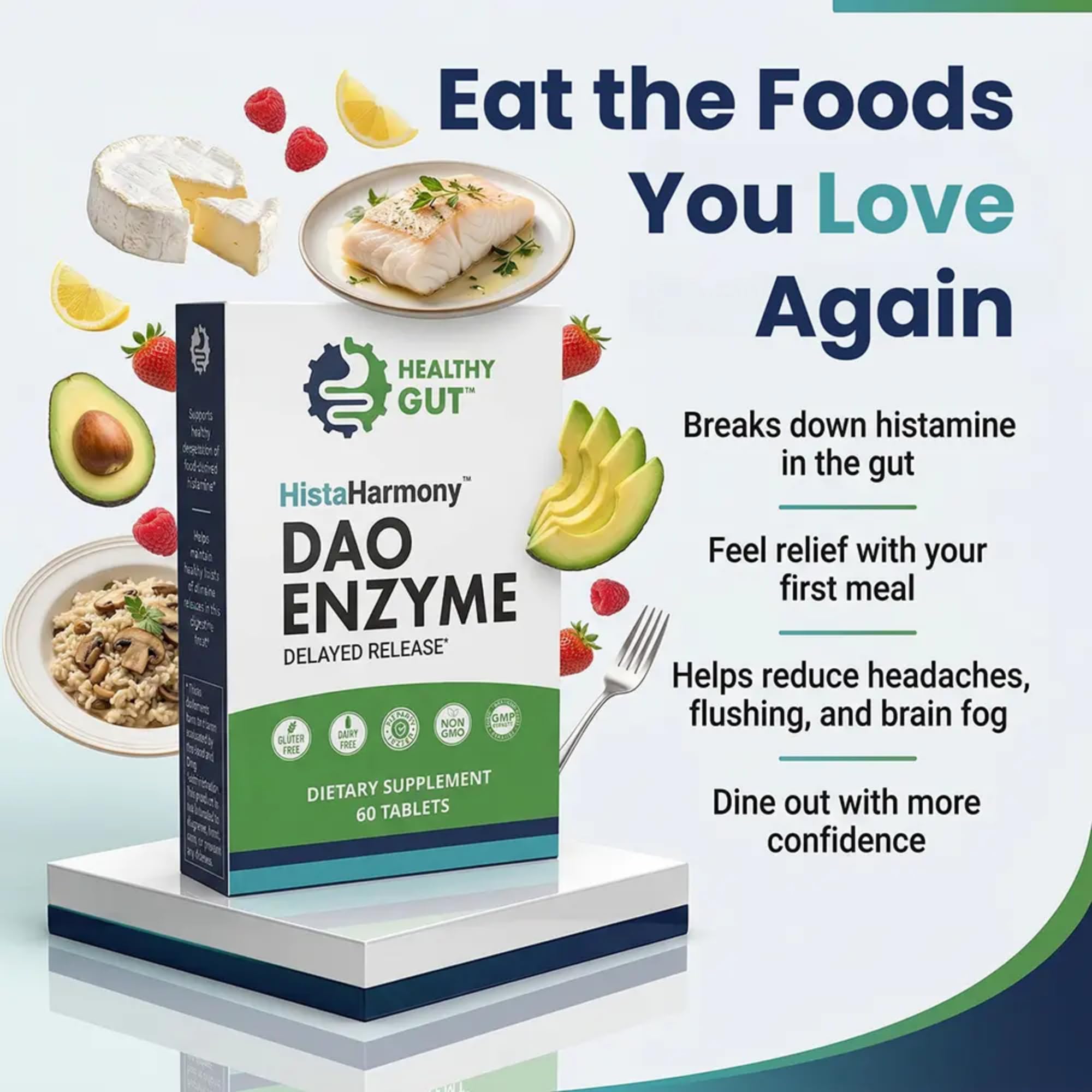 Healthy Gut HistaHarmony | Delayed Release DAO Enzyme | 60 Servings — Amazon image 3