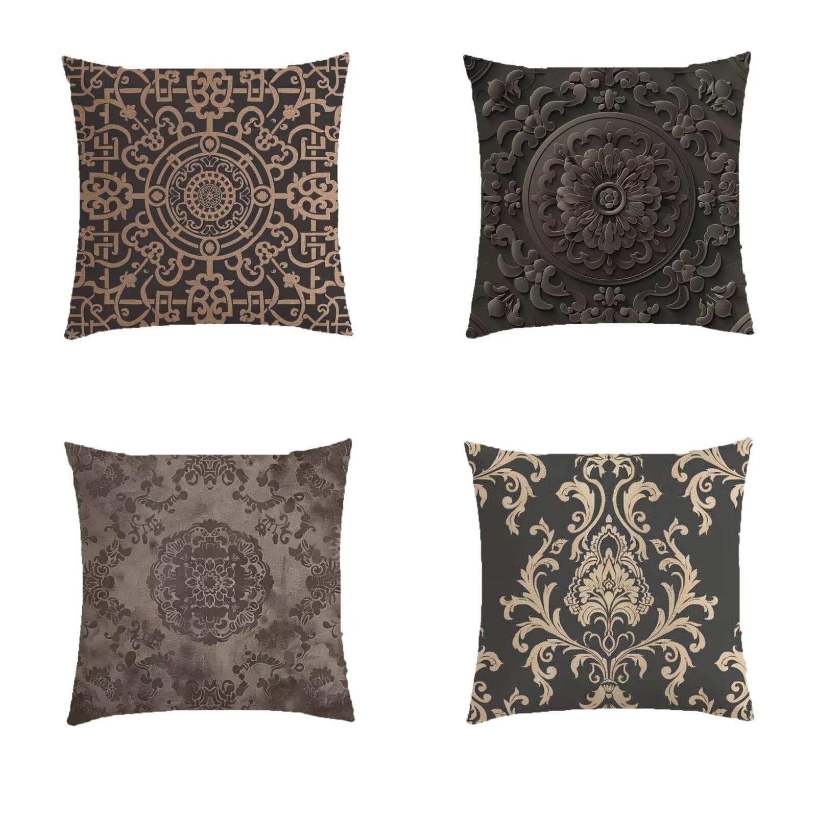 Taie oreiller bohemia salon decoration lin housse 80x80cm