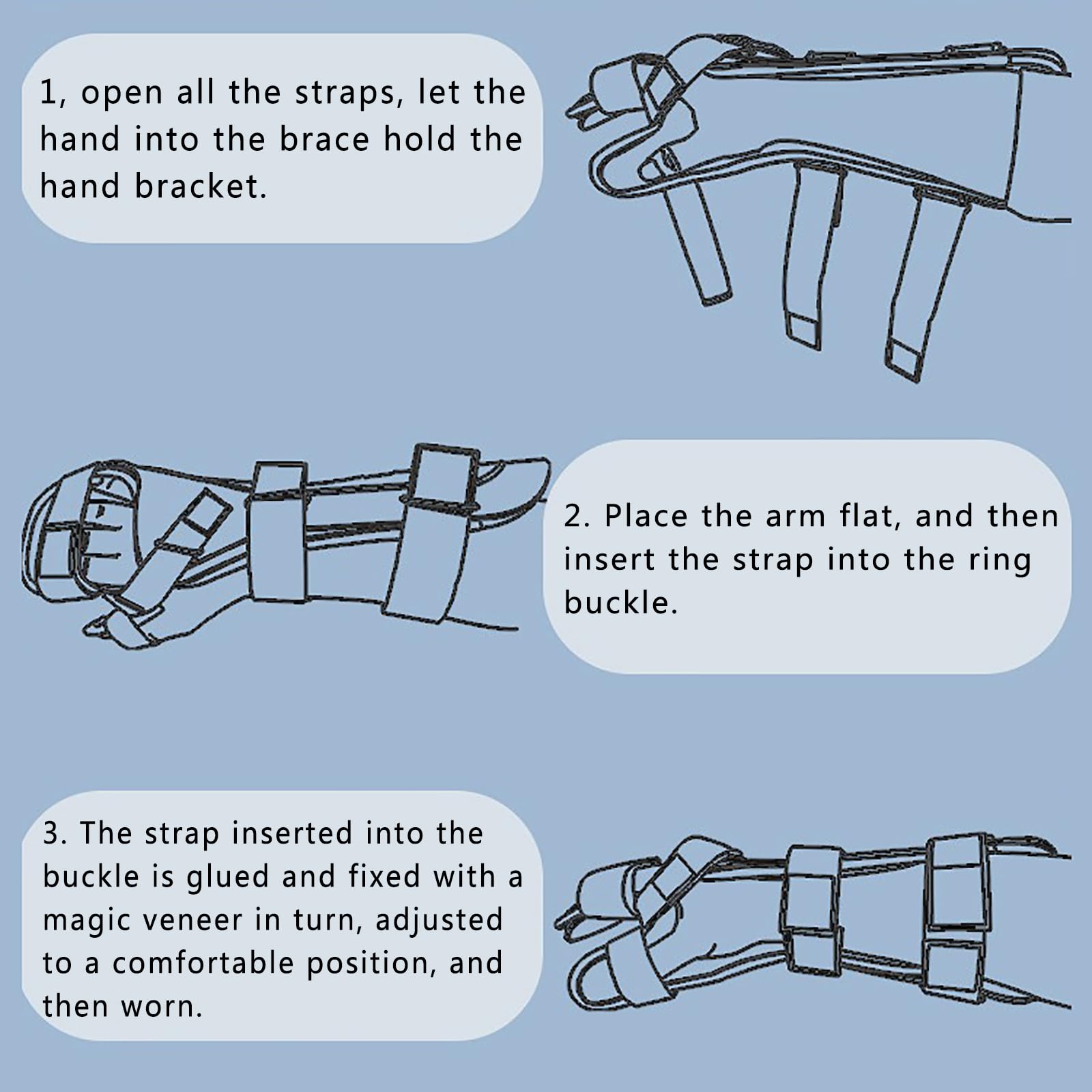 Férula De Mano En Reposo, Inmovilizador De Muñeca Nocturno, Soporte De Muñeca Ortopédico Fijo, Diseño Fijo De 4 Correas Y Tensión Ajustable, para Aliviar El Dolor, Promover La Recuperación