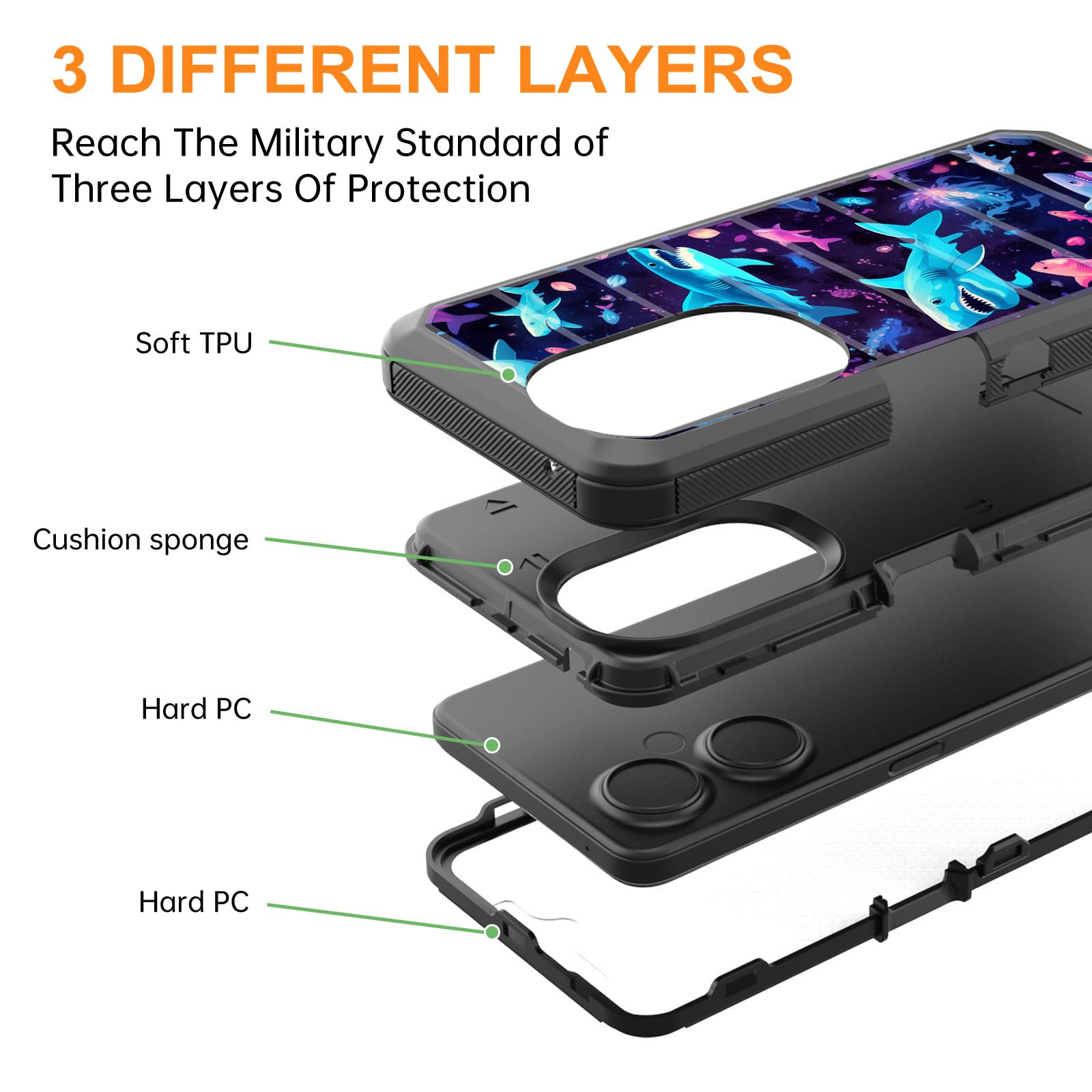 Funda para Oneplus Nord N30 5G/CE 3 Lite, cuerpo completo, a prueba de golpes, protección contra caídas, a prueba de polvo, resistente, 3 capas, militar, resistente, duradera, para Oneplus