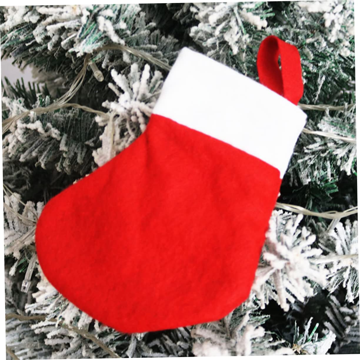 TOPBATHY 80 Piezas Calcetines Navideños Bolsillo De Cubiertos De Navidad Calcetín De Navidad Colgando Decoración Colgante De Calcetín De Fiesta De Navidad Mini Tela No Tejida Rojo