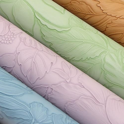 Miniatura 9 de David accessories 6 hojas de tela de piel sintética con estampado de flores, de 7.7 x 12.9 pulgadas, incluye 2 tipos de tela de cuero para hacer