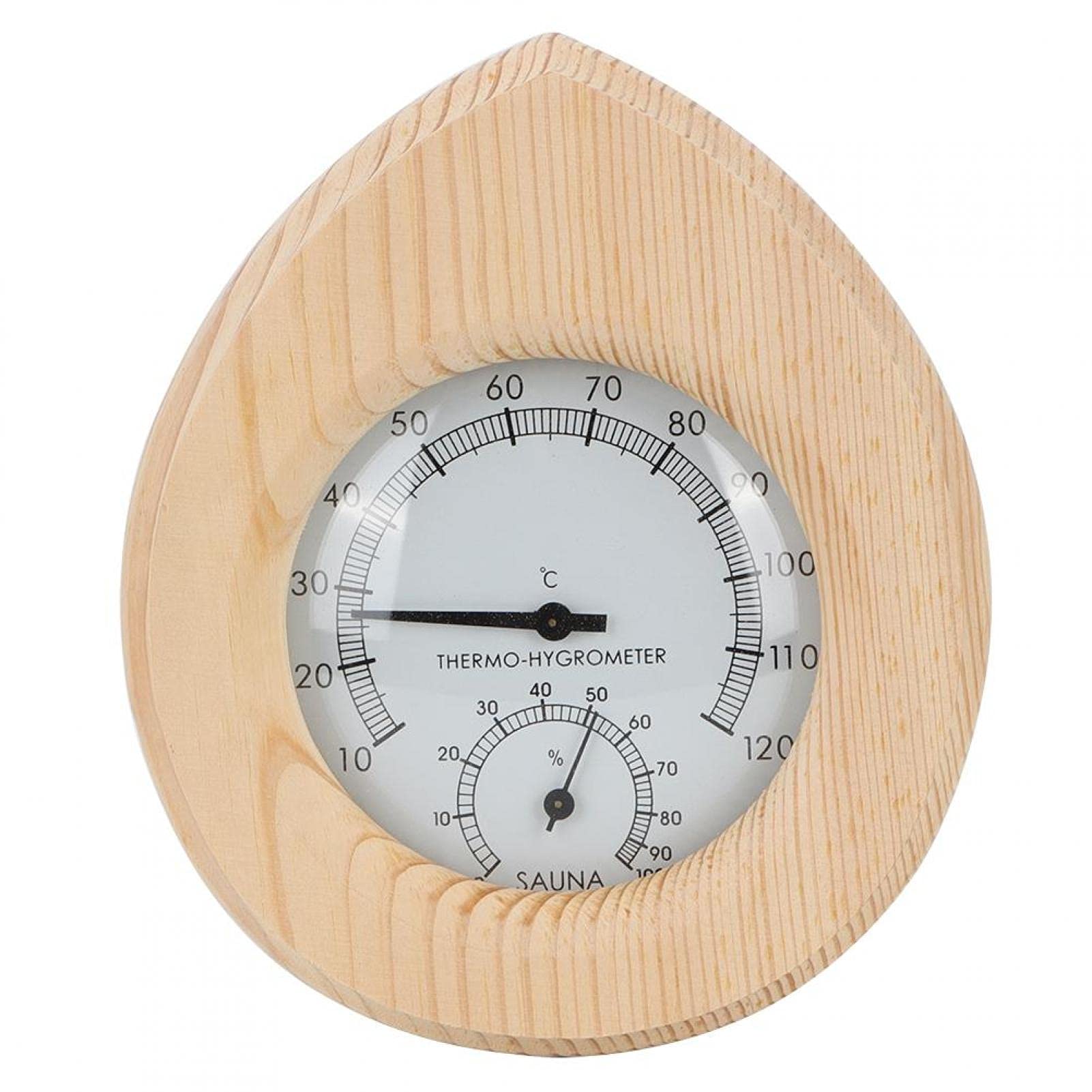 2-in-1 Sauna Temperature Thermometer Humidity Drop-Shaped White Pine Wood Thermo-Hygrometer Sauna Room Accessories-image-34