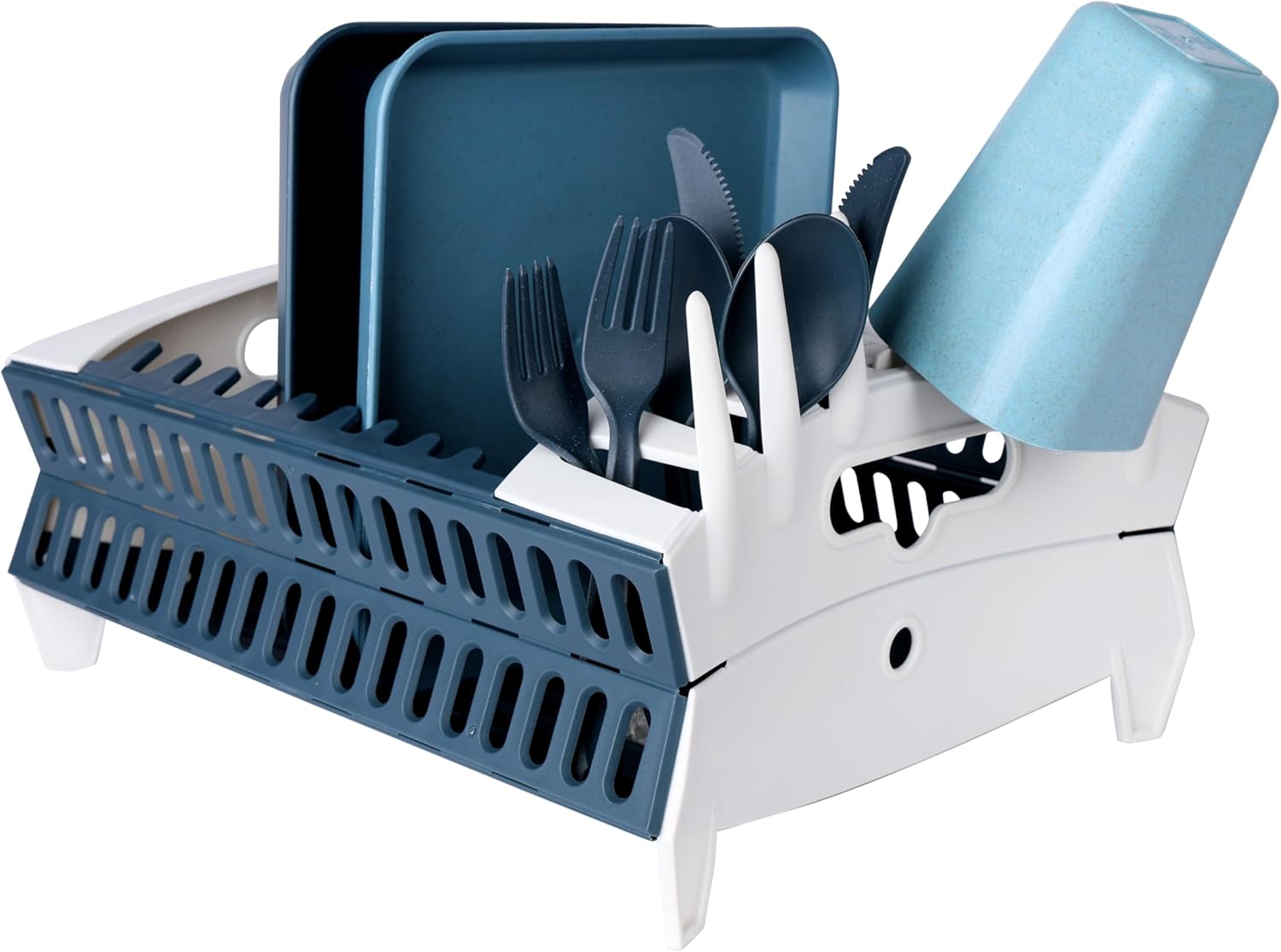 Coghlan's Snapfold™ Dish Rack – Portable Camp Kitchen Organizer, Space-Saving Foldable Dish Drying Rack with Dish and Utensil Slots, Drinkware Holder, for Camping, RVs, and Travel