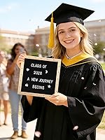 Vista 5 de Tablero de letras de fieltro intercambiable con luces LED, letreros personalizados de mensajes de 10 x 10 pulgadas, soporte de madera y 450 letras