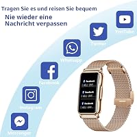 Ceas inteligent de damă Kesasohe, 1,47 inchi, rezistent la apă IP68, monitor fitness, auriu-roze, monitorizare puls, somn, SpO2, 124 moduri sport, compatibil Android și iOS 2