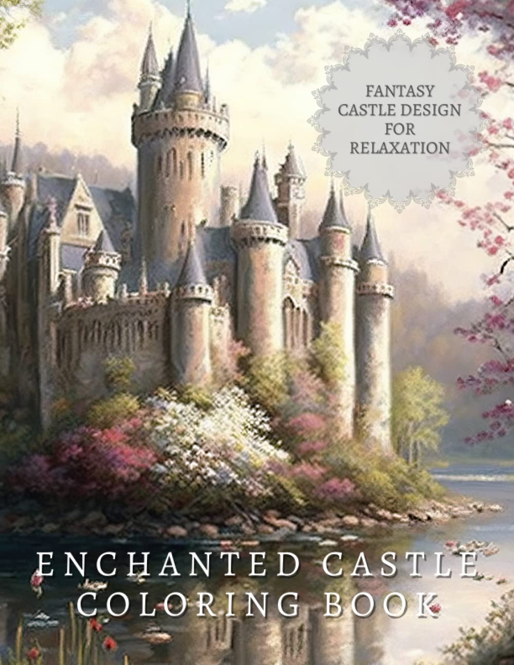 Enchanted Castle Coloring Book: Vintage Fantasy Castle Design for Adults Relaxation and Stress Relief