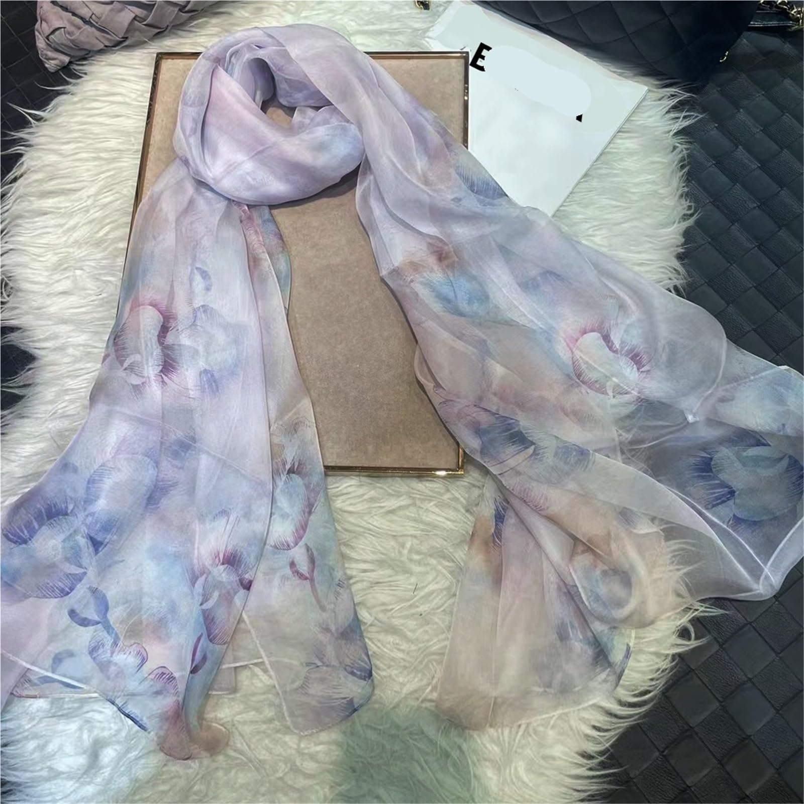 Primaverile Grande Leggera Sciarpa di seta chiffon Sciarpe lunghe da donna Foulard sciarpe moda primavera estate