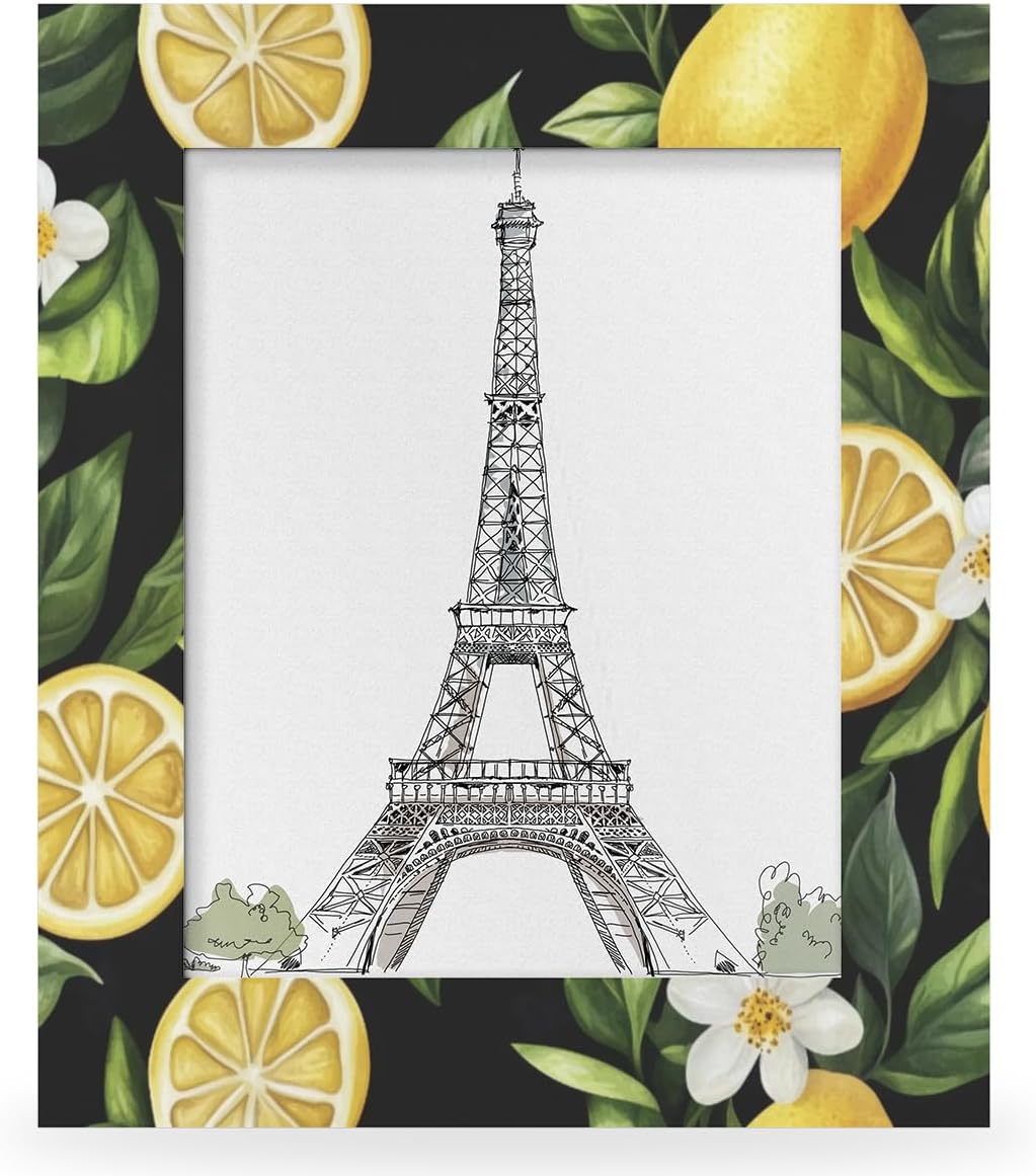 Lemon 5x7 Picture Frame, Tree Flowers Photo Picture Frame Display 5x7 or 4x6 Pictures for Wall and Table Vertical or Horizontal Display Photo Frame