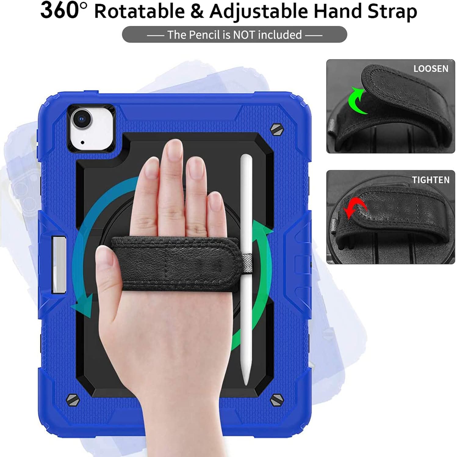DuraSafe Cases for iPad Air 4th 5th Gen 10.9 inch Rugged Case A2588 A2589 A2591 MM9E3LL/A MM9D3LL/A A2316 MME23LL/A MM9C3LL/A MM9F3LL/A MYFQ2LL/A MYFM2LL/A MYFR2LL/A MYFP2LL/A MM9N3LL/A - Blue
