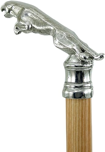 Miniatura 4 de Italia - Bastón personalizado - Longitud de color 38 pulgadas grabado nombre - Madera metal - Artesanos italianos - Jaguar - Elegante ceremonia para