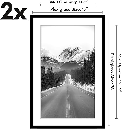 Vista 742 de Americanflat Portarretratos de 8 x 12 pulgadas con plexiglás pulido, juego de 2 portarretratos de 6 x 8 pulgadas con paspartú o para fotos de 8 x 12