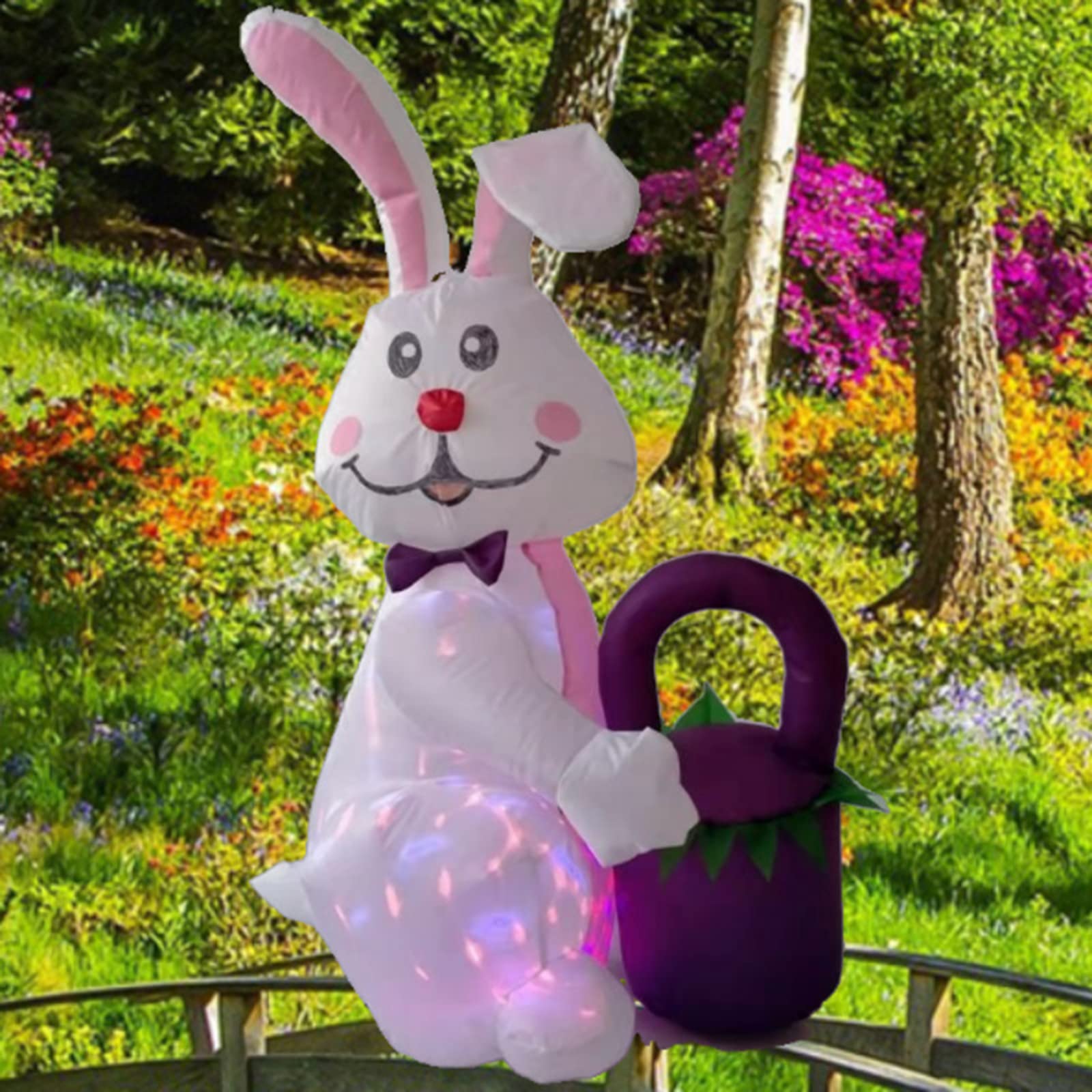 Easter Inflatables OurWarm 6ft Easter Inflatable - Bunny With 3 ...