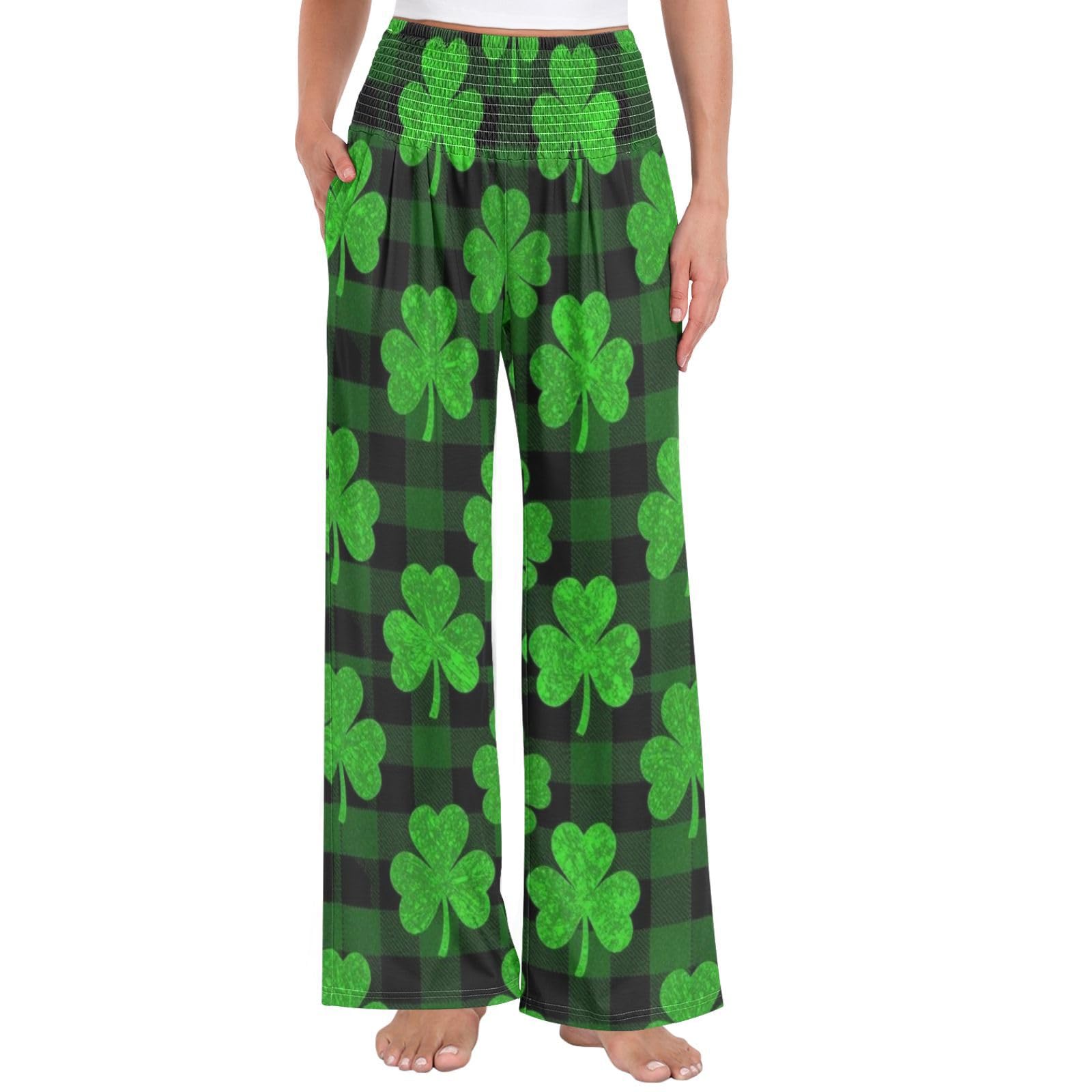 Green Shamrock - Pantalones ligeros de verano para mujer