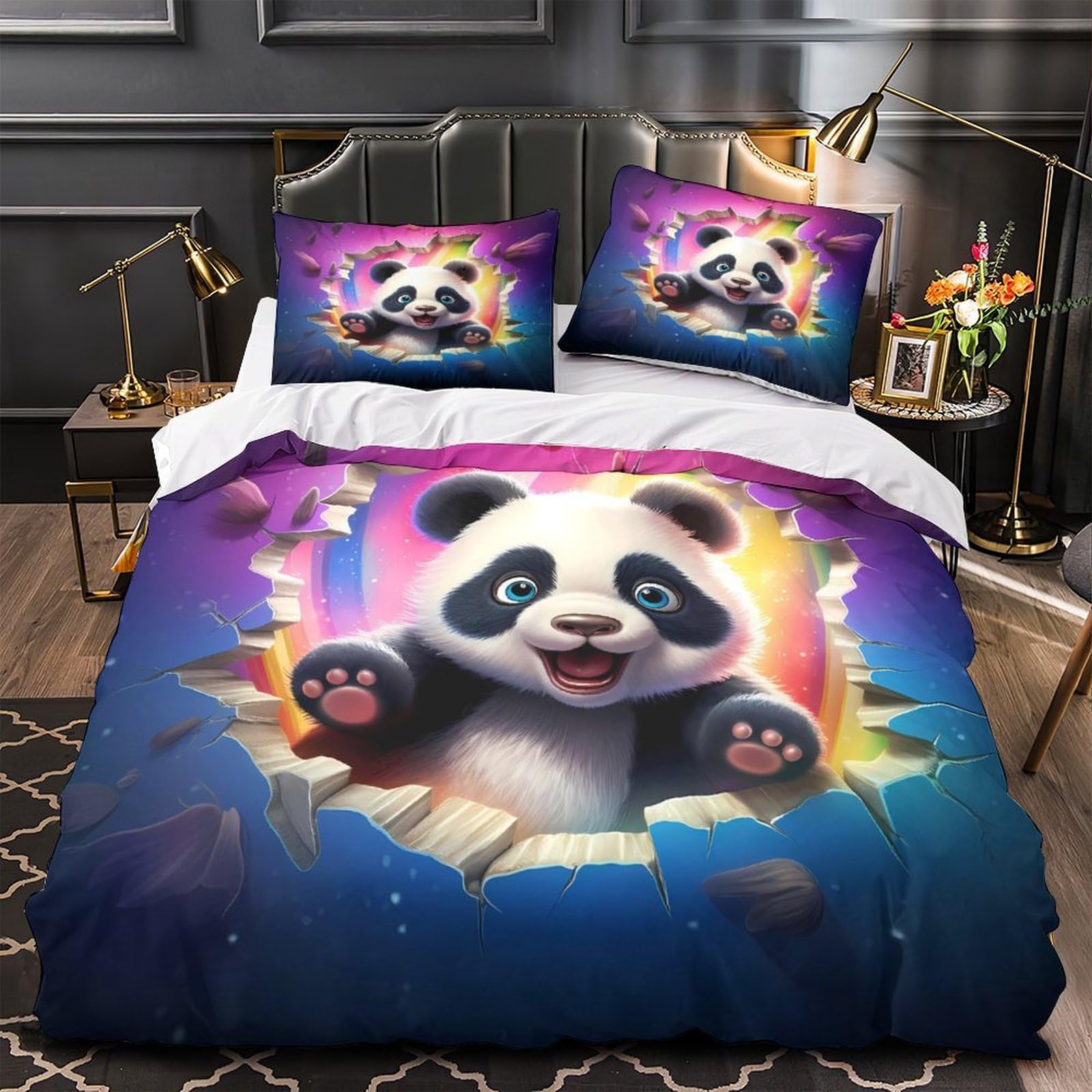 Parure de lit panda 3D : le cadeau mignon pour ado et enfant