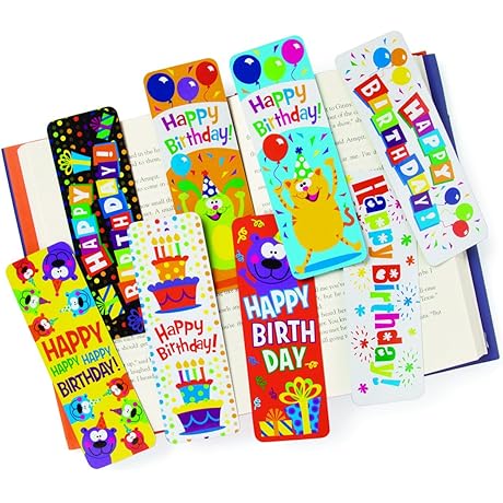 Birthday Bookmark - Bright & Bold Bookmarks for Birthday Celebrations