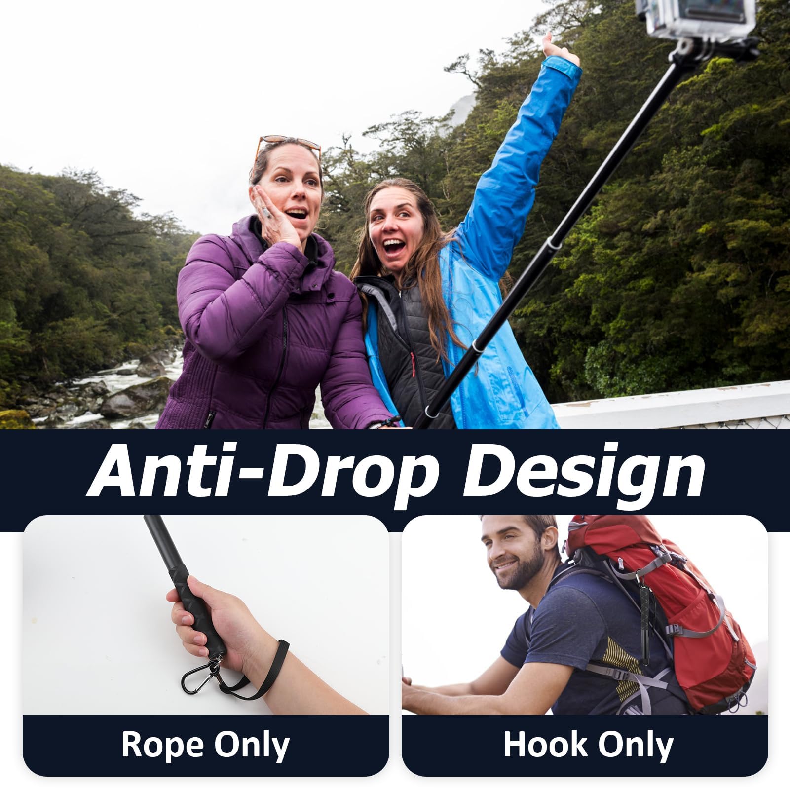 Bastone Selfie Telescopico Per Insta360 - Asta 120cm Invisibile Per Action Cam - Foto 12