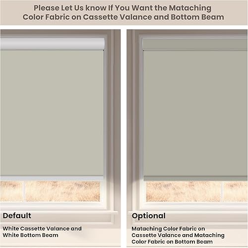 Miniatura 7 de Persiana enrollable opaca para ventanas, sin cordón, para oscurecer la habitación, con cenefa de casete, persianas de ventana personalizadas para el